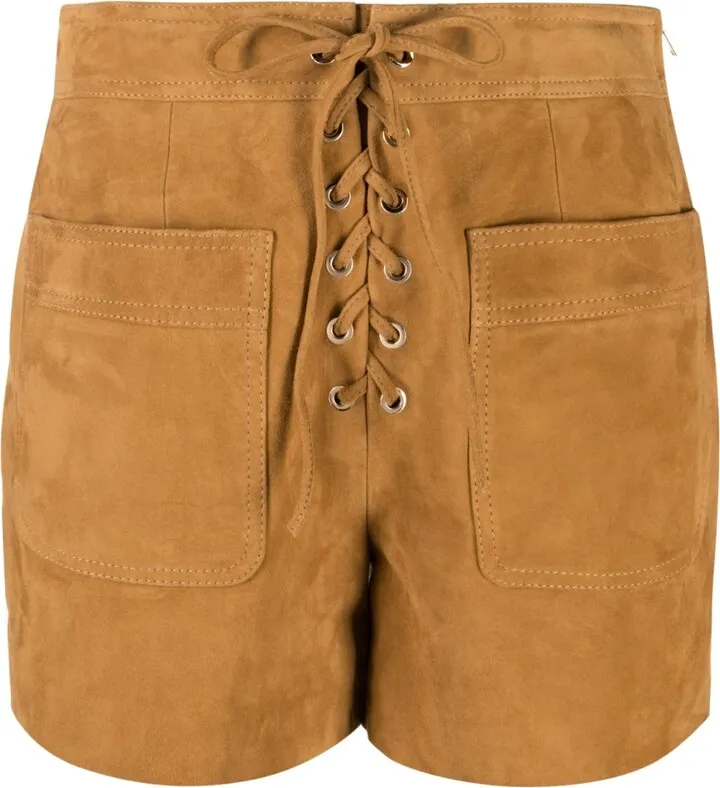 Suede Drawstring Shorts