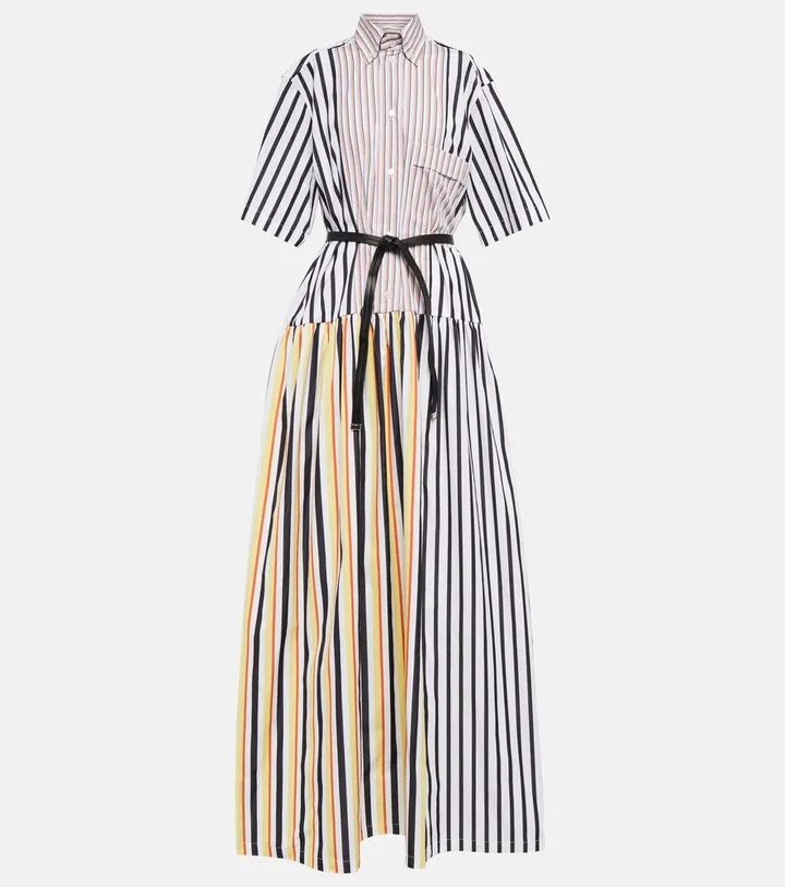 Striped cotton maxi dress