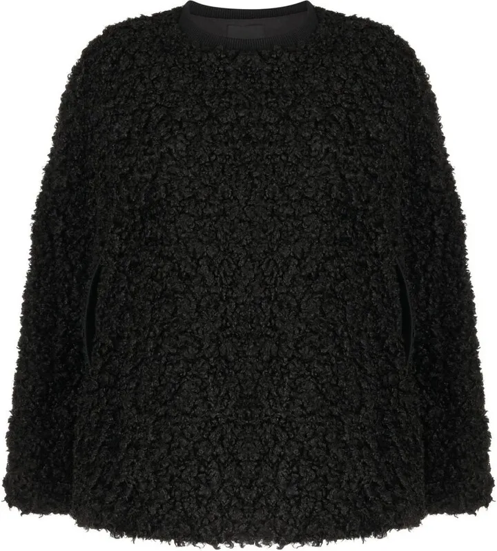 Faux-Shearling Cape Jacket