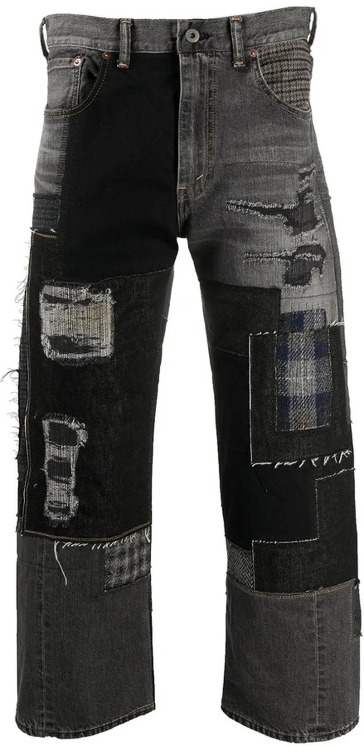 Patched Cropped Jeans