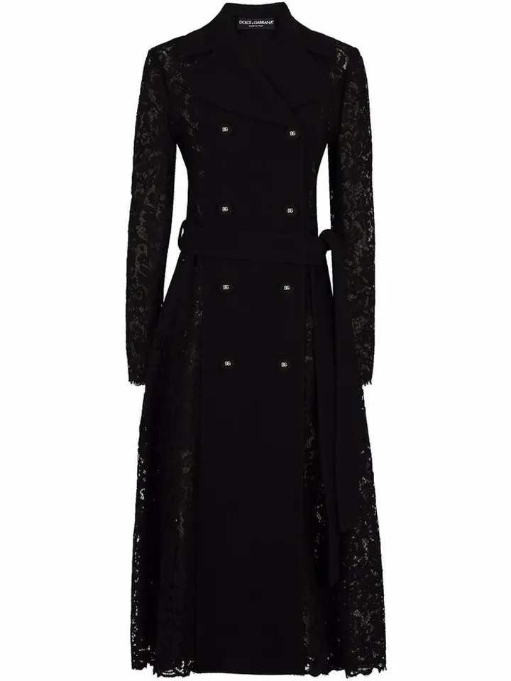Double-Breasted Flared Coat
