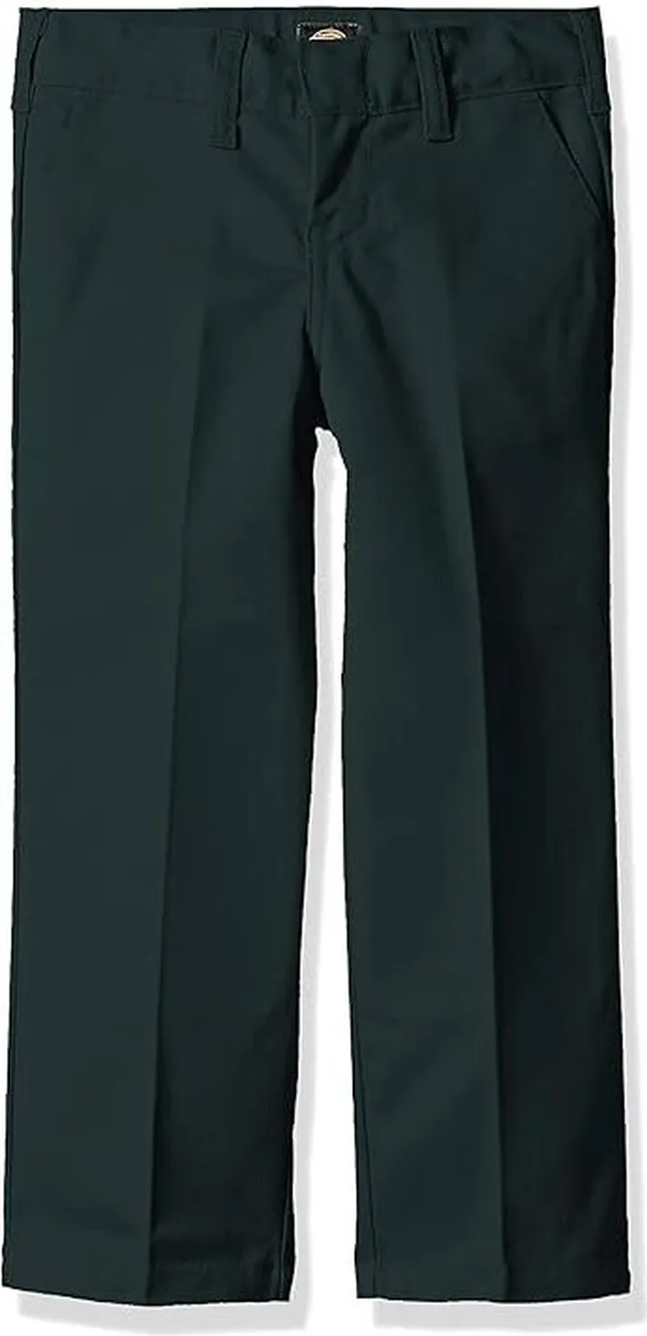 Dickies Boys' Flexwaist Flat Front Straight Leg Pant (Hunter Green) Men's Clothing
