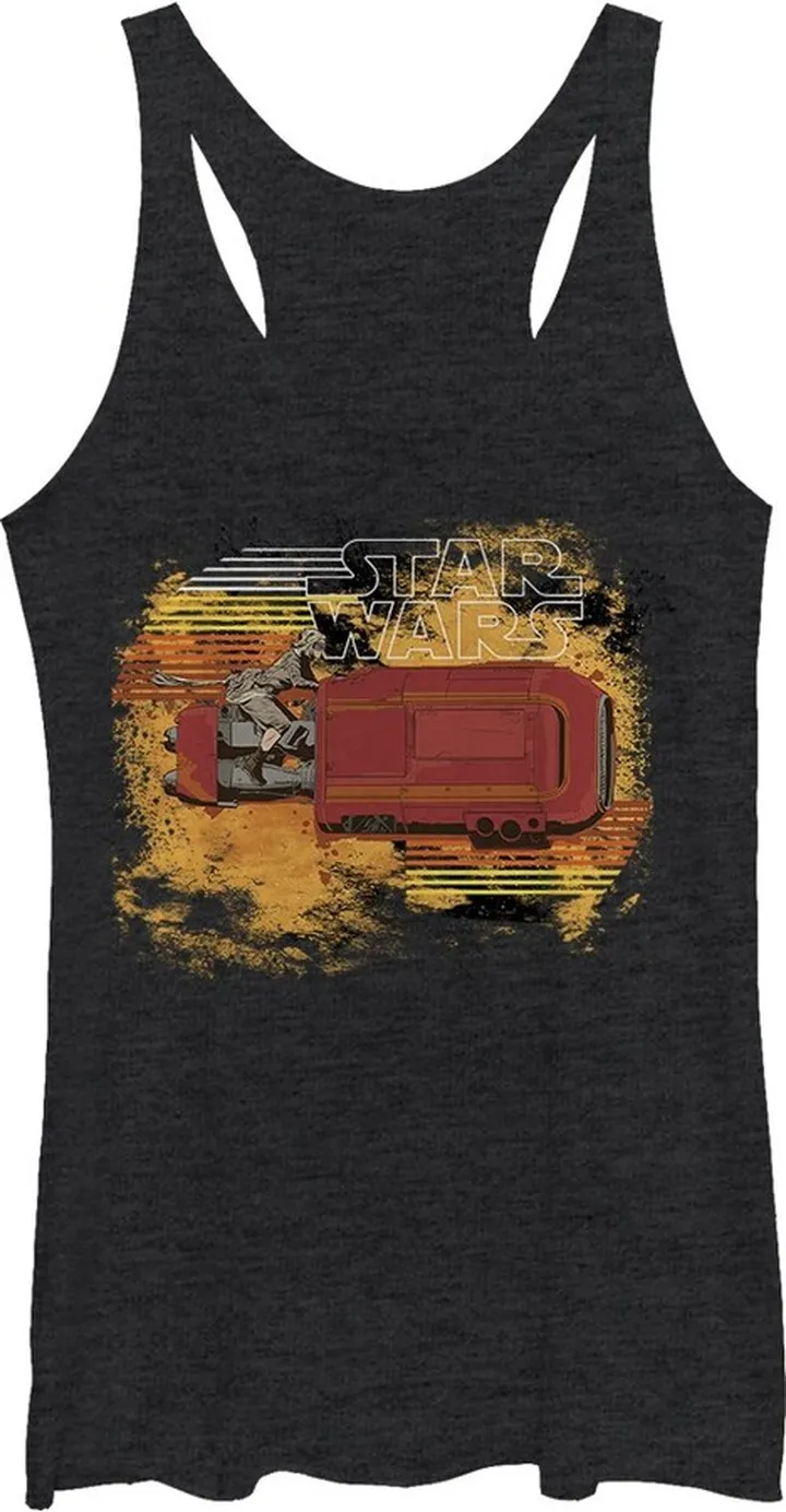 Women's Star Wars The Force Awakens Rey Speederstorm Racerback Tank Top - Black Heather - Medium