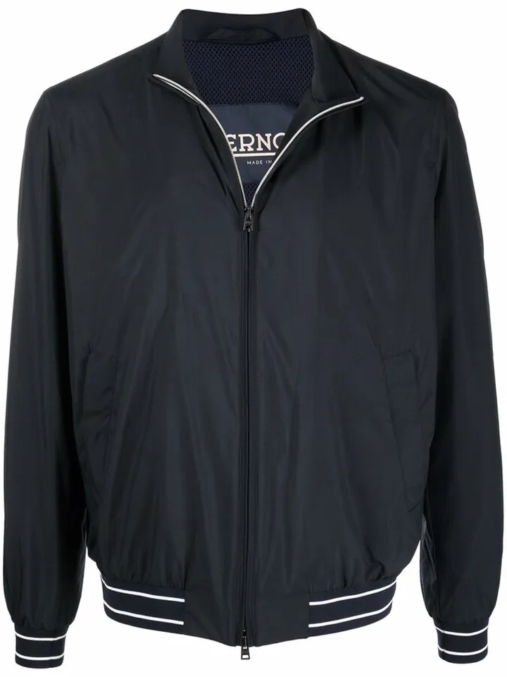 Stripe-Detail Bomber Jacket