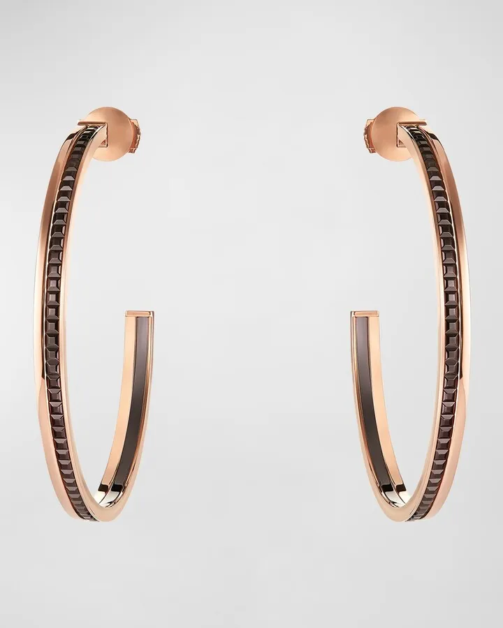 18K Pink Gold Quatre Classique Hoop Earrings