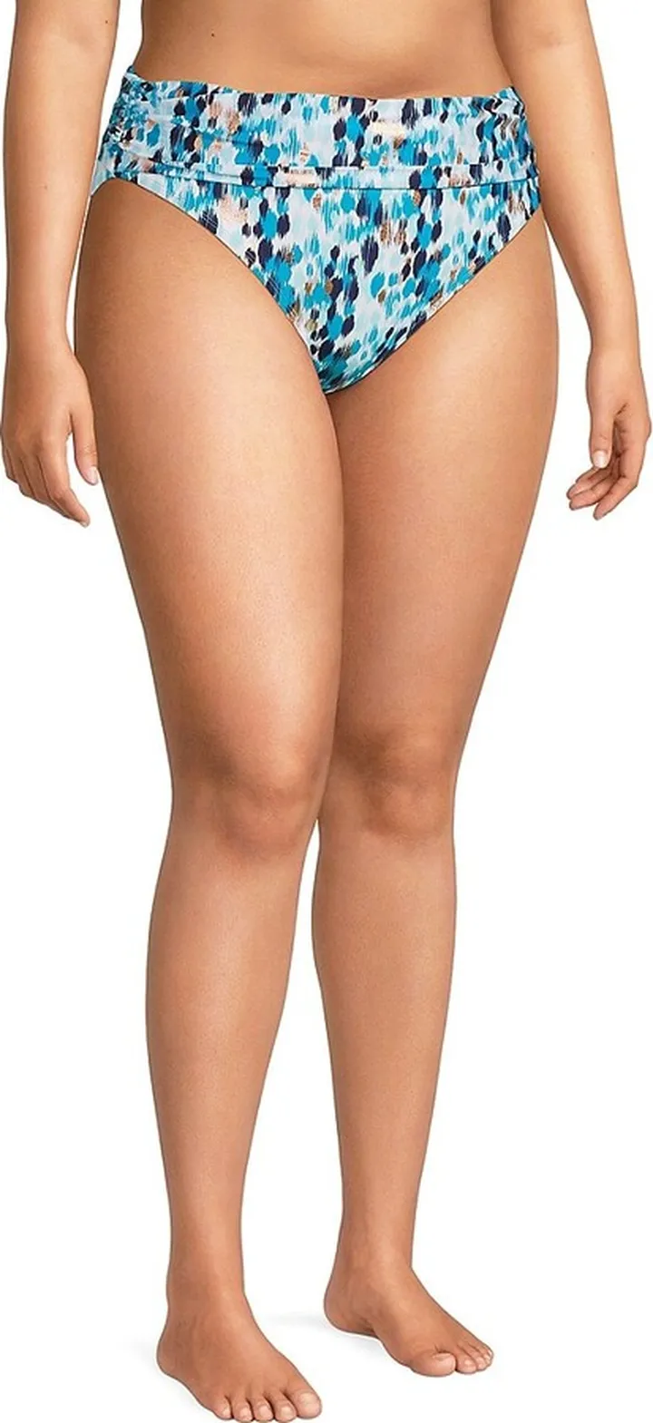 Plus Seaglass Abstract Print Bikini Bottom