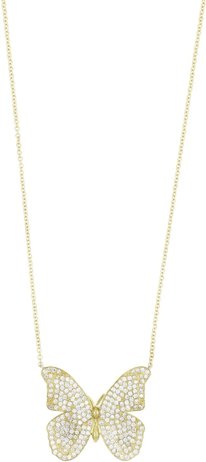Tanya Diamond Pavé Butterfly Pendant Necklace