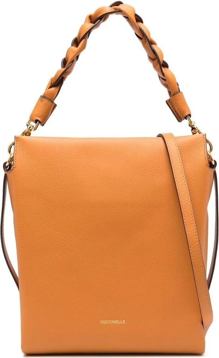 Braided-Strap Leather Tote