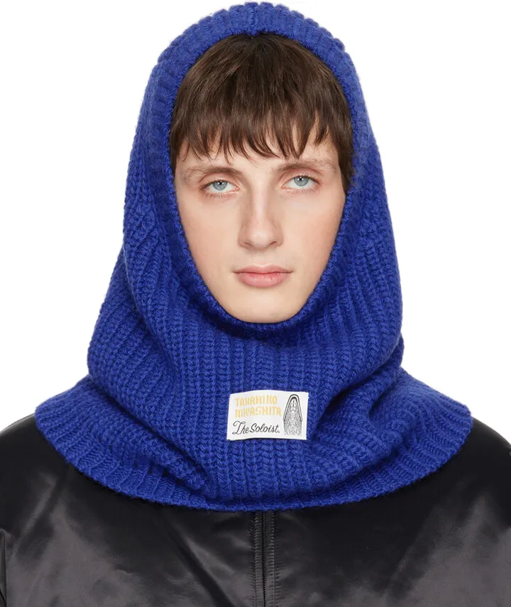 TAKAHIROMIYASHITA TheSoloist. Blue Aran Pattern Balaclava