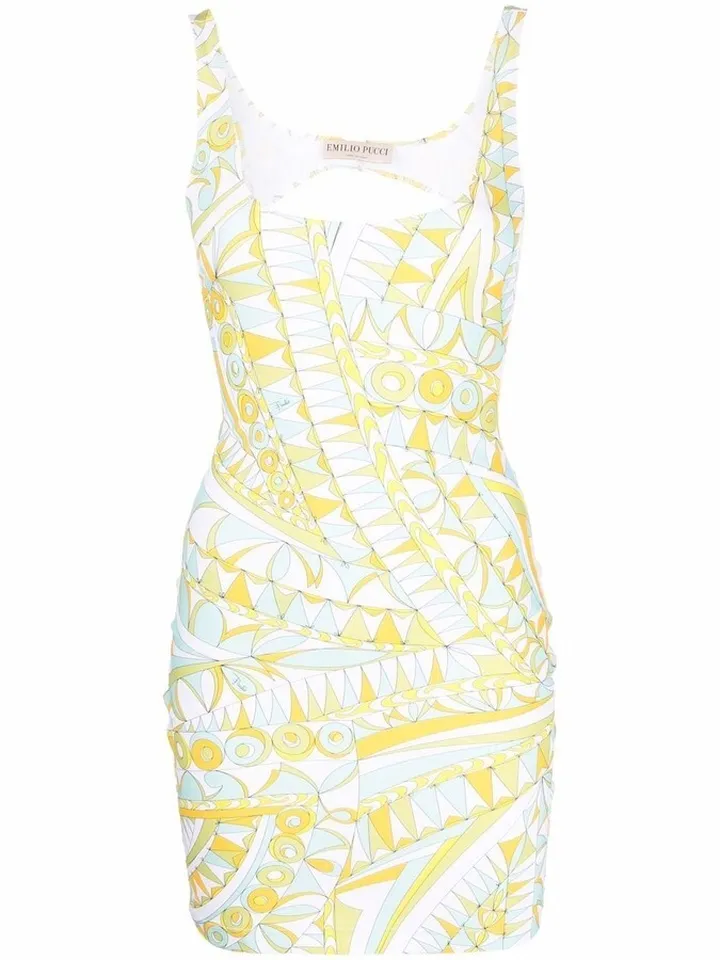 Bandierine-print cutout dress