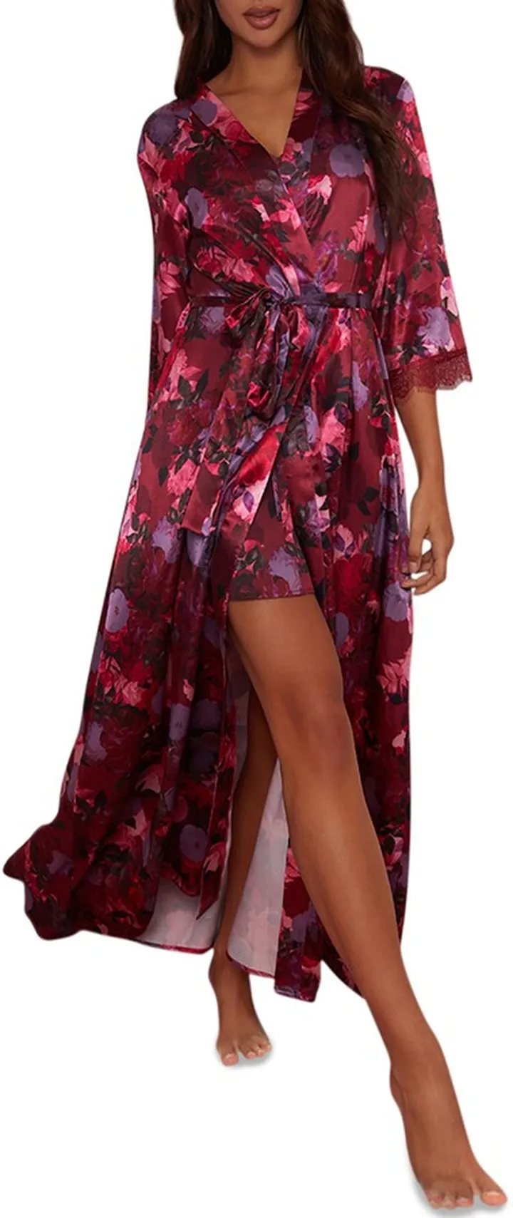 Floral Satin Robe