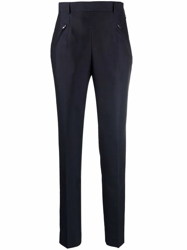 High-Waisted Zip-Pocket Trousers