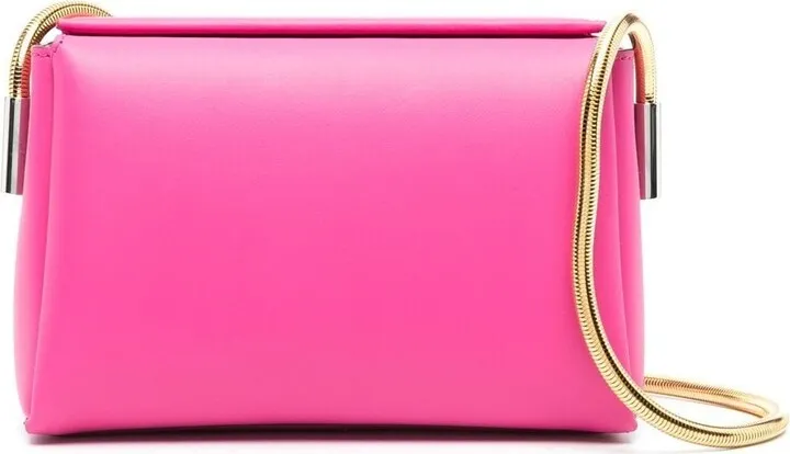 Round Snake Chain Leather Shoulder Bag