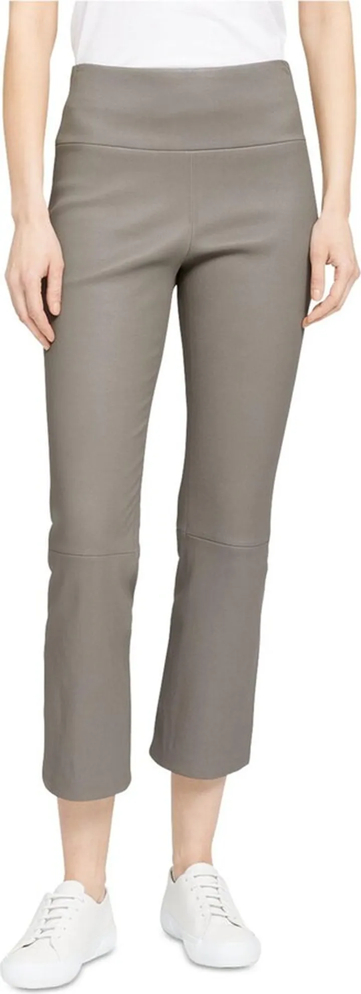 Yoke Womens Leather Flare Ankle Pants