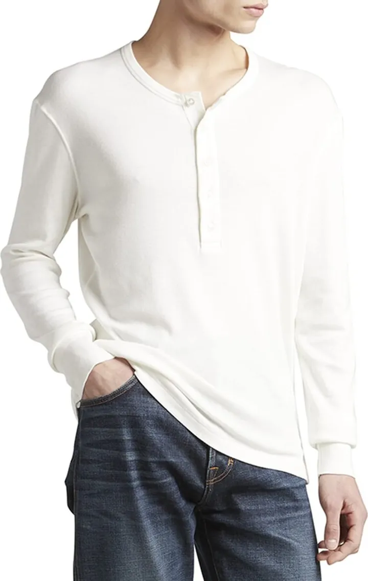 Men's Henley Cotton Jersey T-Shirt