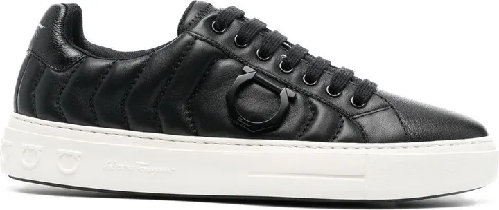 Gancini-plaque low-top sneakers