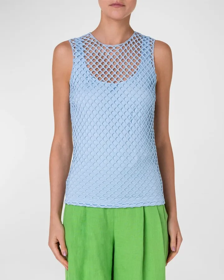 XL Mesh Jersey Illusion Tank Top