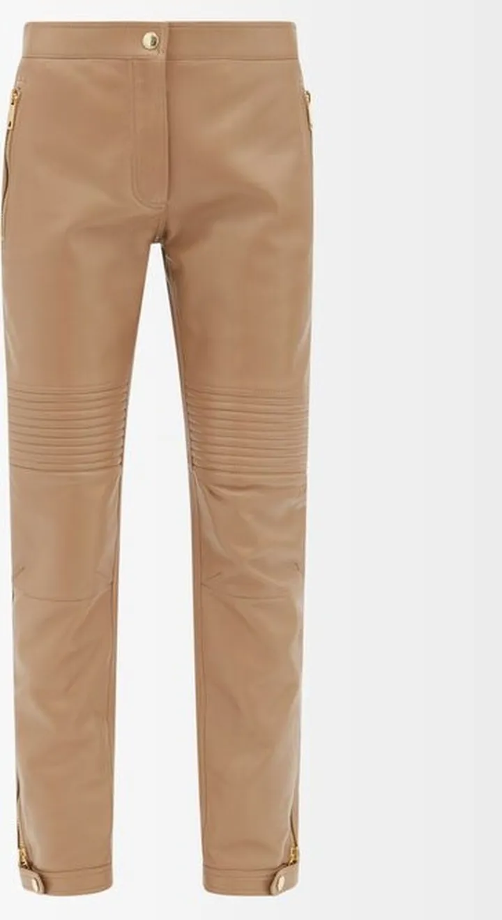 Christy Zip-cuff Leather Skinny Trousers