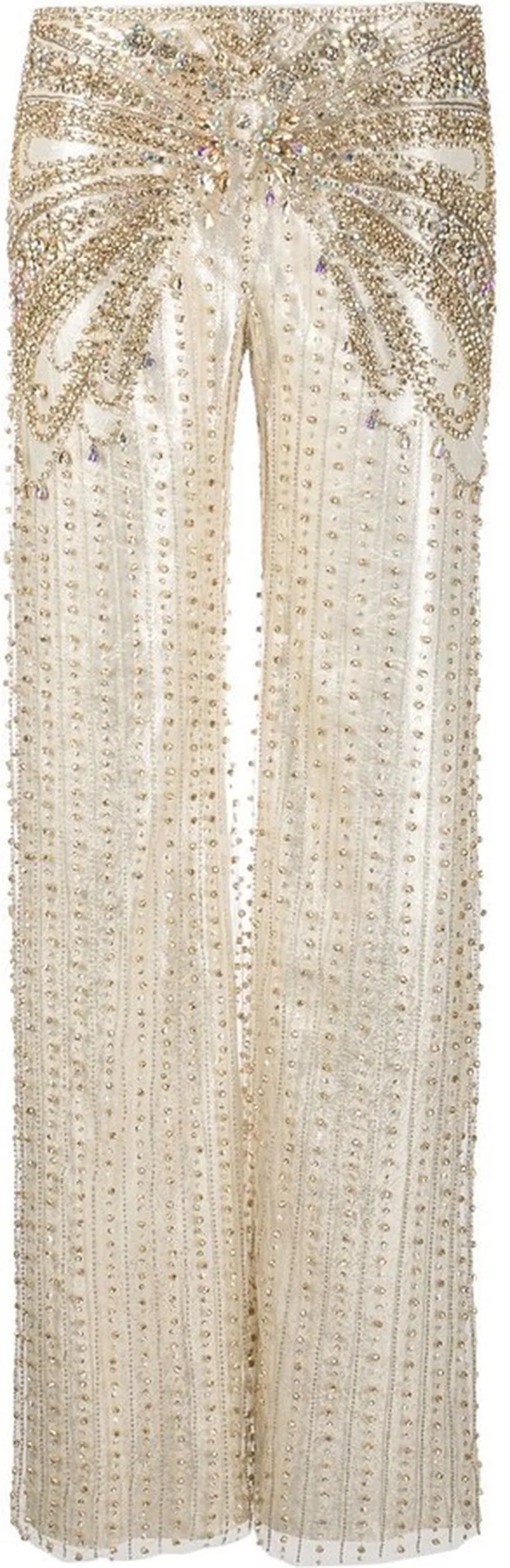 Beaded Straight-Leg Trousers