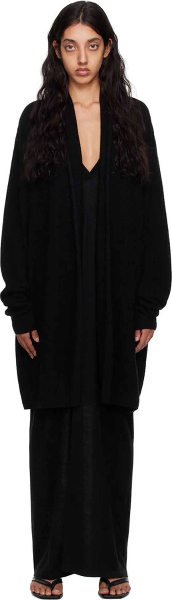 Frenckenberger Black Straight Cardigan