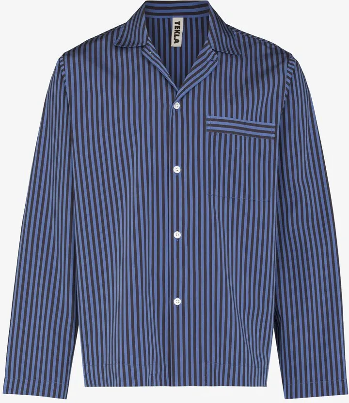 Navy Striped Pajama Shirt