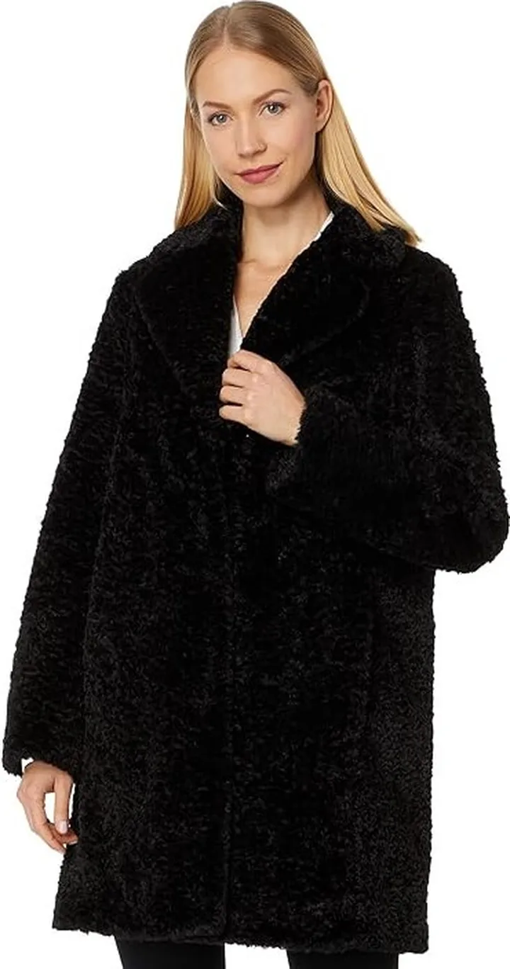 Vince Camuto Faux Fur Jacket V29712X (Black) Women's Coat