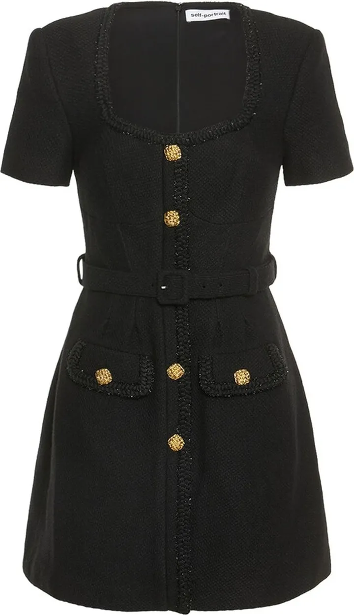 Viscose blend crepe mini dress