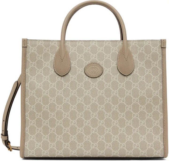 Gucci Beige & Off-White GG Supreme Tote