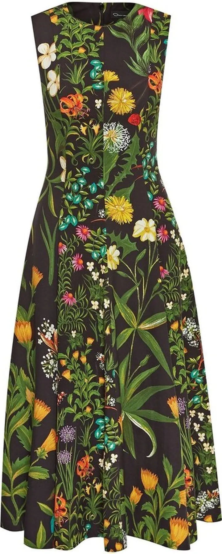 Floral-Print Flared Midi Dress