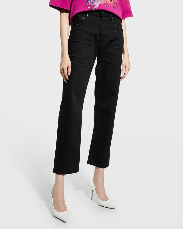 Organic Japanese Denim Slim-Leg Ankle Pants