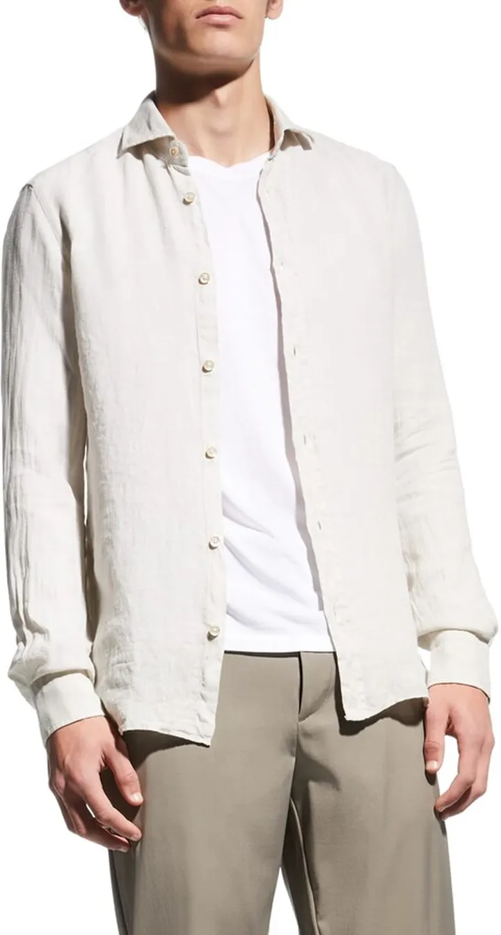 Men's Solid Linen Sport Shirt