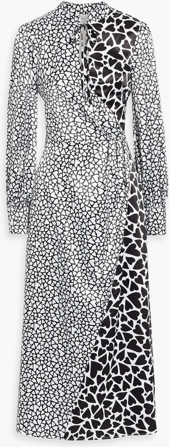 Nell wrap-effect printed satin midi dress