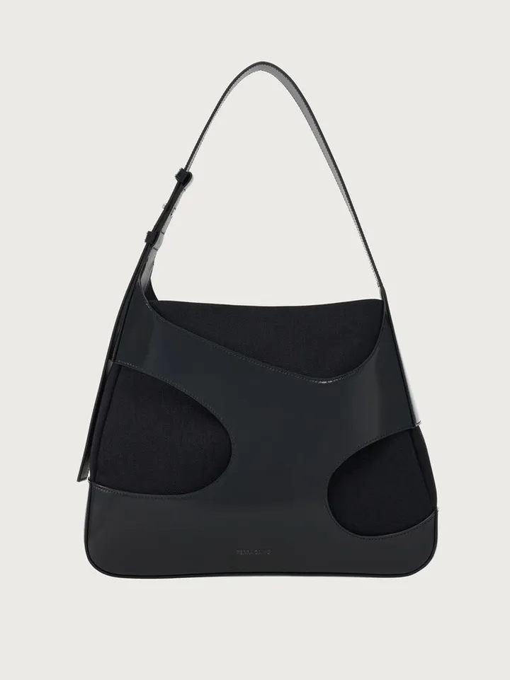 Ferragamo Women Shoulder bag with cut-out detailing (L) Black