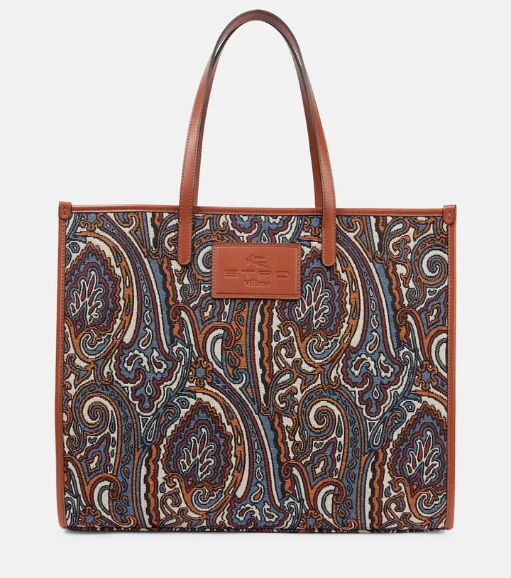 Paisley jacquard shopper