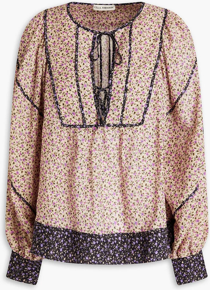 Colette floral-print cotton-blend blouse