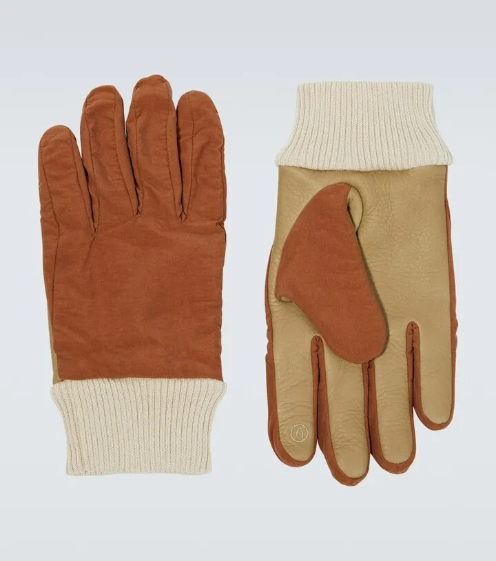 Leather-paneled gloves