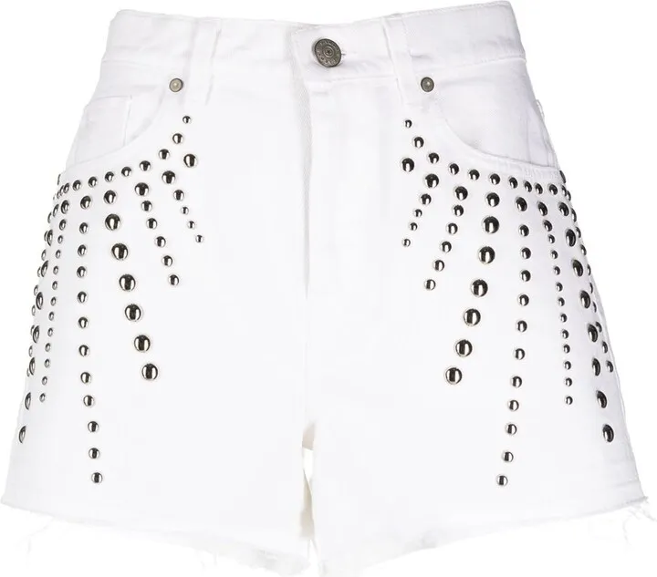 Stud-Embellishment Cotton Shorts