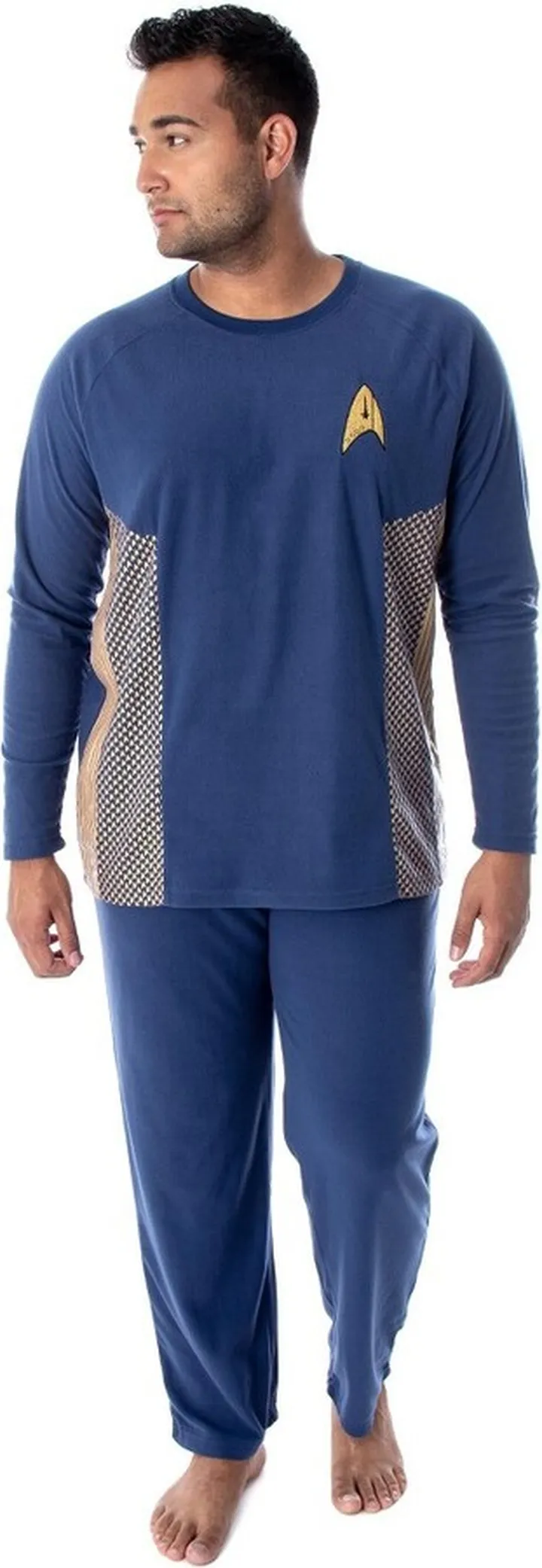 Star Trek Discovery Men's Command Uniform Costume Sleepwear Pajama Set (XL) Blue