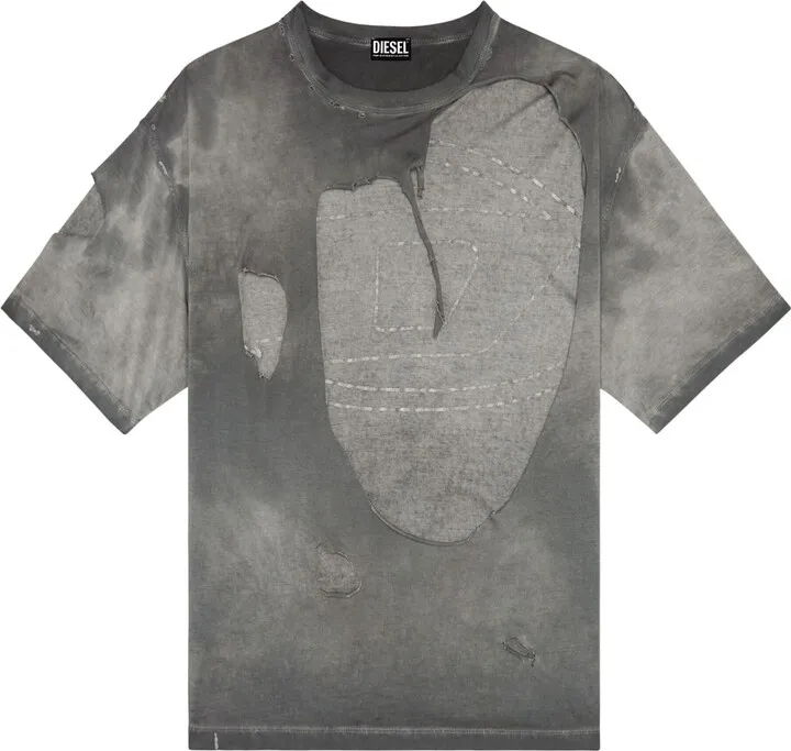 ripped-detail layered cotton T-shirt