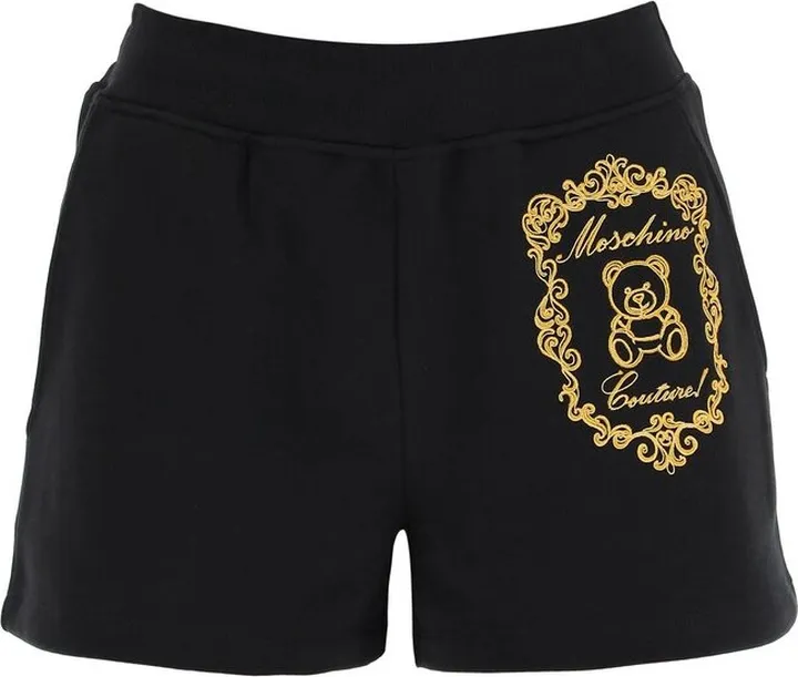Moschino Logo Embroidered Elastic Waistband Shorts