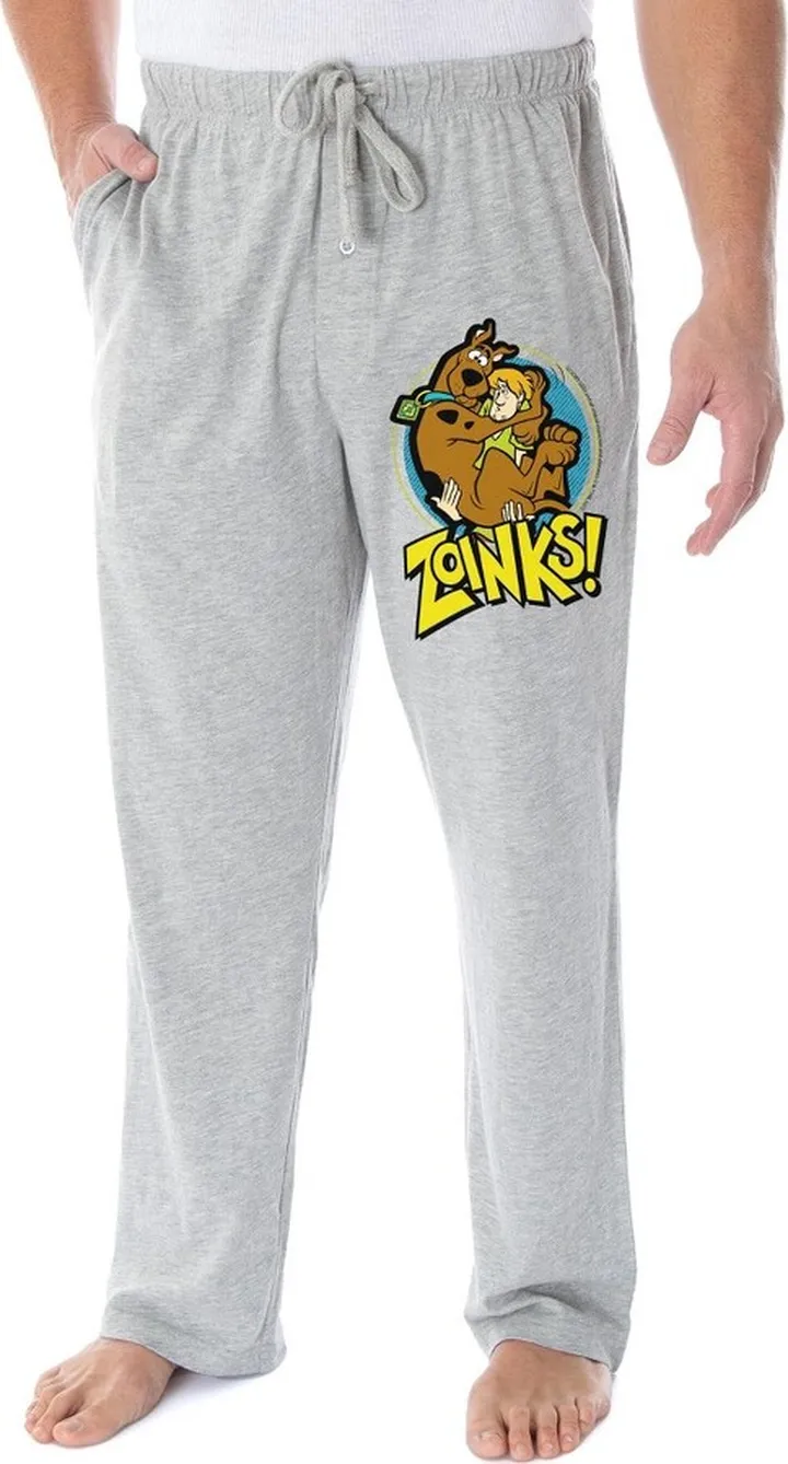 Scooby Doo Men's Shaggy And Scooby-Doo Zoinks! Sleep Lounge Pajama Pants (2XL) Grey