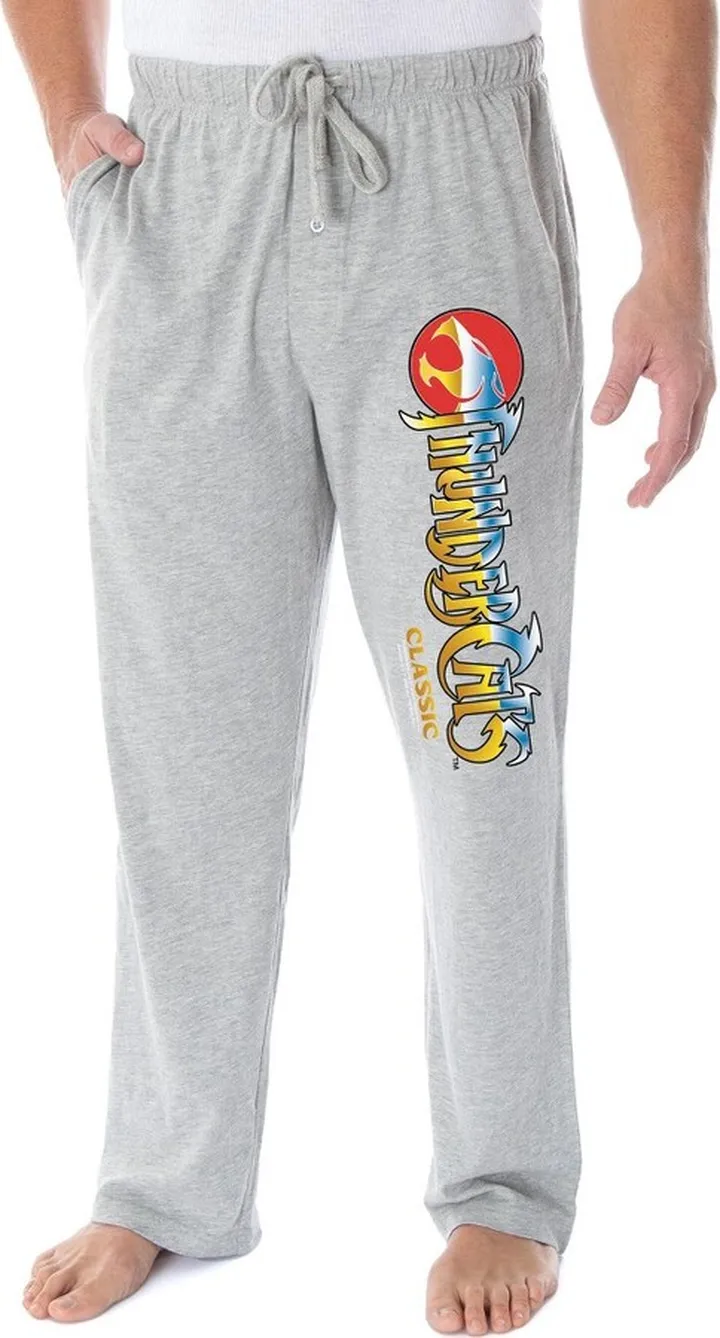 ThunderCats Men's Classic Cartoon Logo Adult Loungewear Sleep Pajama Pants (MD) Grey