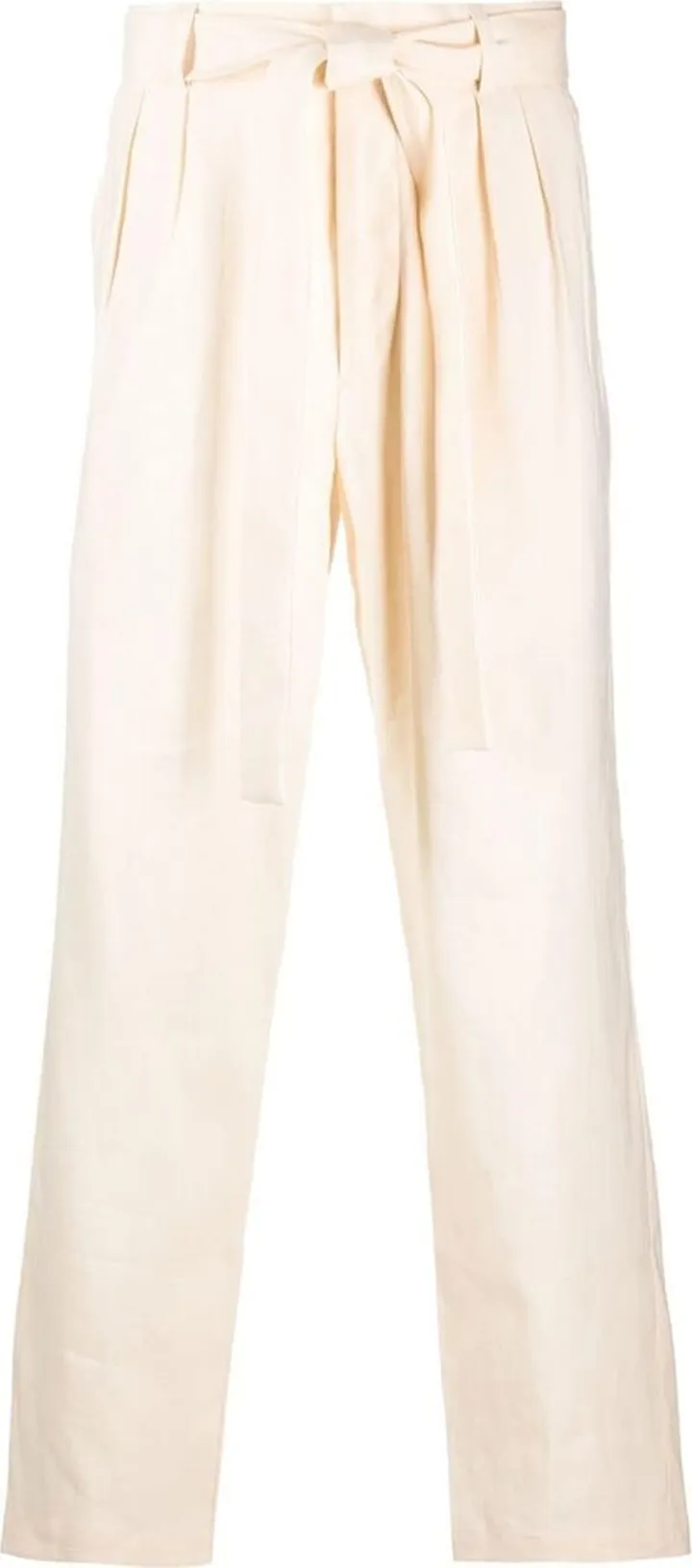 Tied-Waist Wide-Leg Trousers