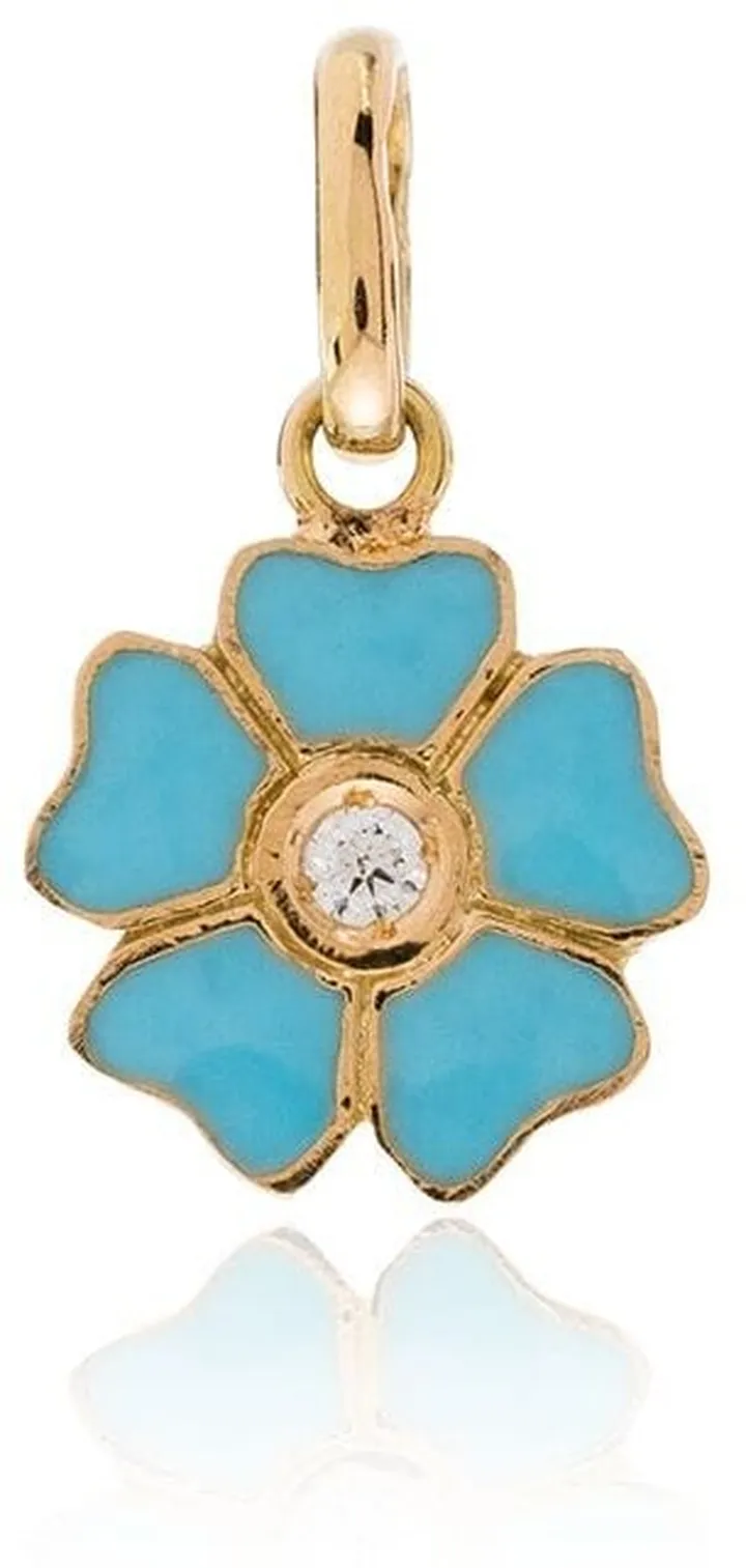 18kt Yellow Gold Diamond-Embellished Flower Charm