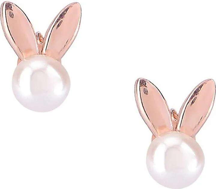 Mother-Of-Pearl Bunny Stud Earrings