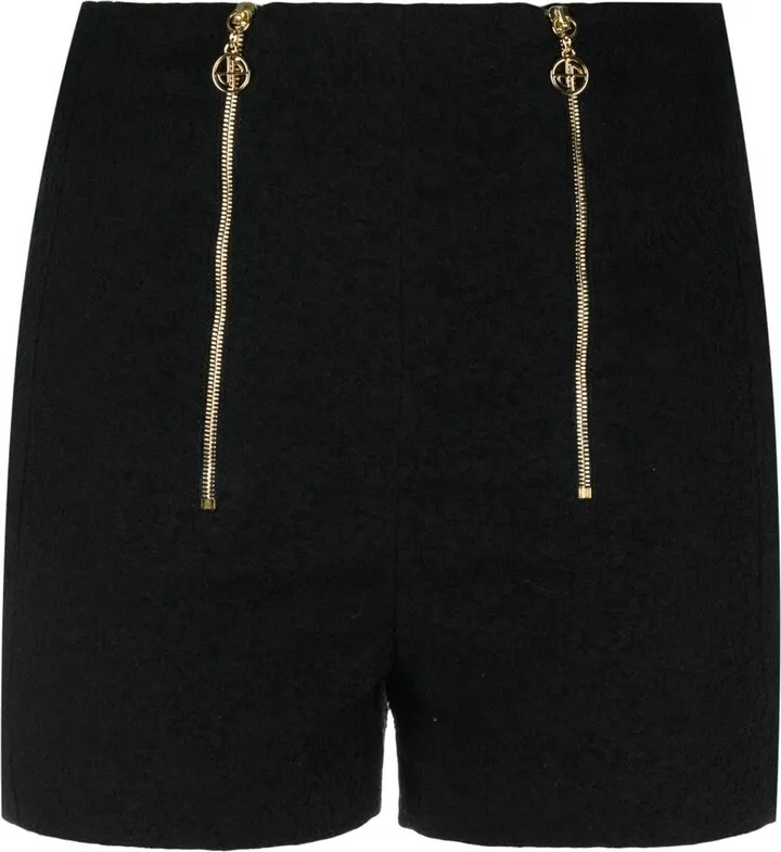 Zip-Detail Tweed Shorts