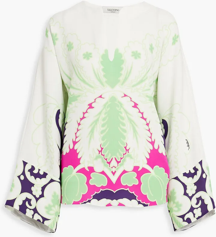 Printed silk-cady tunic