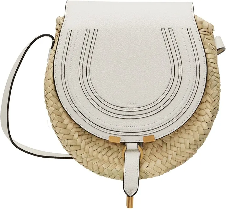 Chloé Off-White & Beige Marcie Shoulder Bag