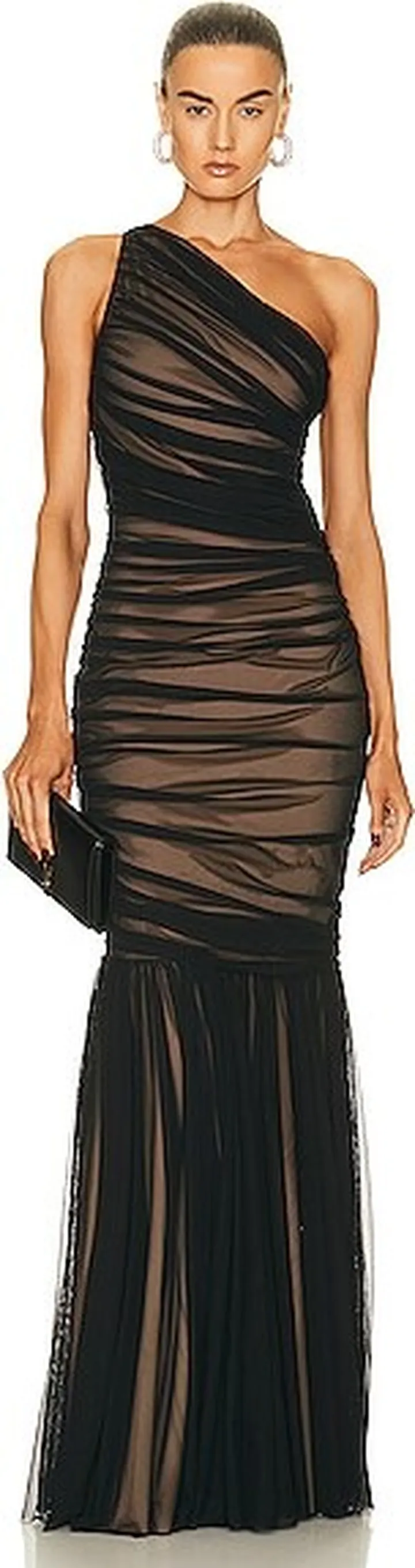 Norma Kamali Diana Fishtail Gown in Black