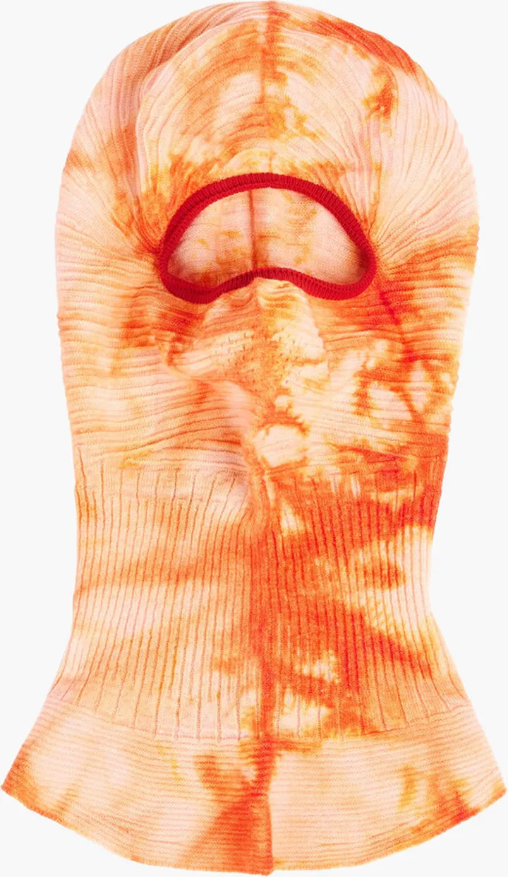 Tie-dyed ribbed merino wool-blend balaclava
